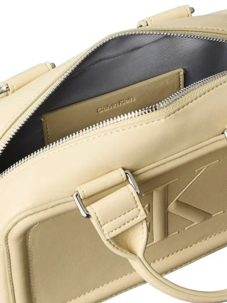 Calvin Klein geantă pentru femei cu imitație de piele galben