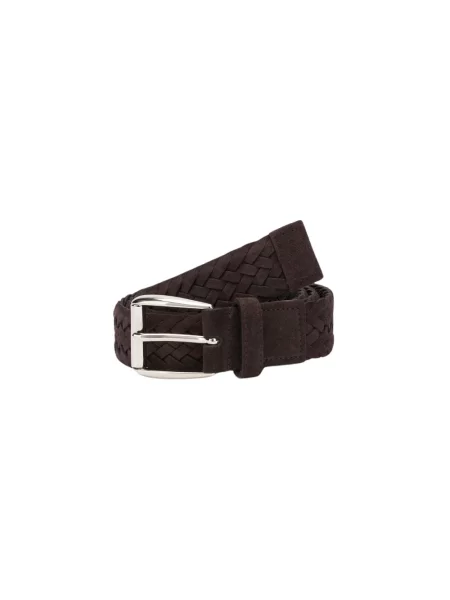 Pasek Brooks Brothers zamszowy brązowy