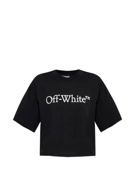 Decupat tricou Off-white cu imagine alb