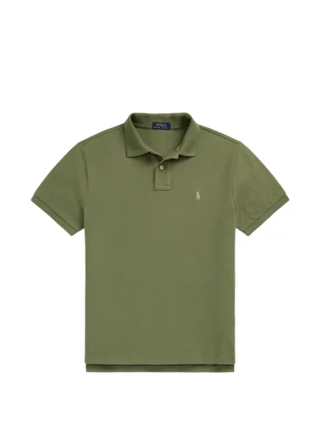 Tricou polo Polo Ralph Lauren cu autograf cu 5 buzunare în carouri gri