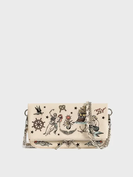 Шкіряний клатч Zadig&voltaire білий