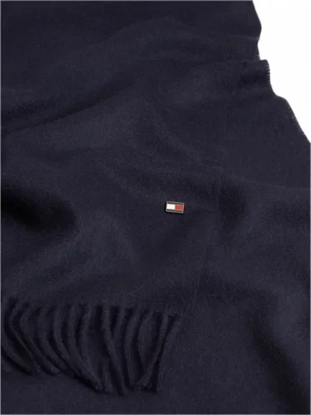 Šál Tommy Hilfiger s třásněmi modrý