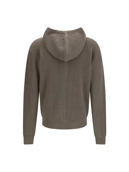 Bluza z kapturem Rick Owens wełniana z kapturem zielona