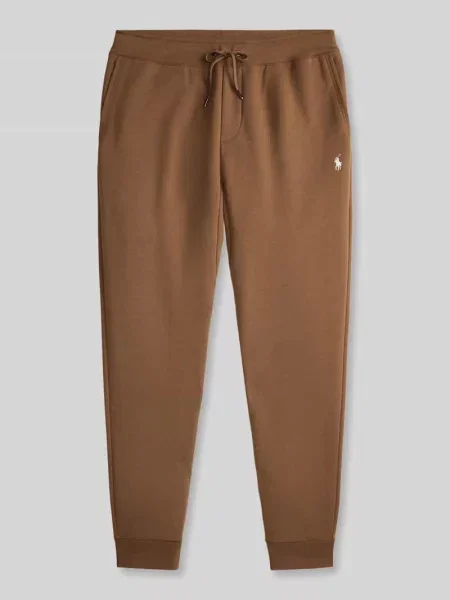Spodnie dresowe o kroju regular fit z mieszanki bawełny Polo Ralph Lauren brązowe