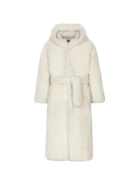 Палто Dolce & Gabbana с качулка бяло