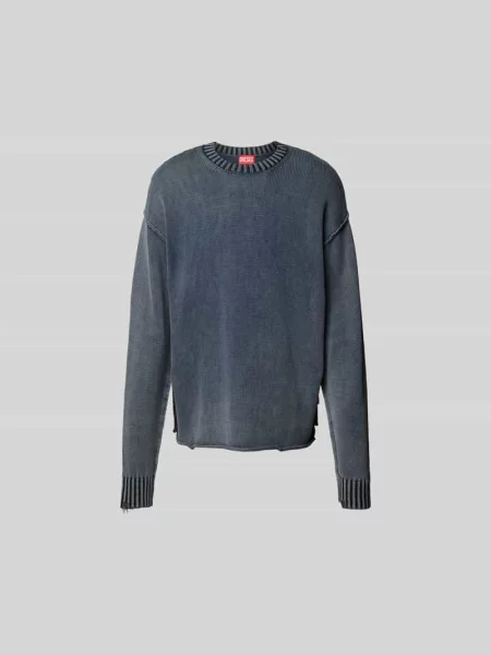 Sweter z prążkowanym ściągaczem Diesel niebieski