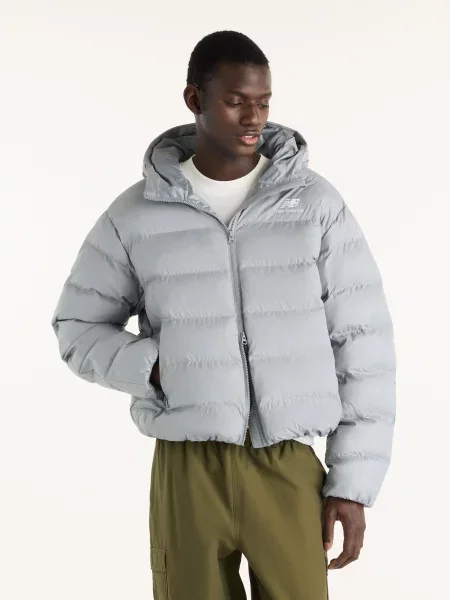 Демісезонна куртка New Balance Boston Puffer перероблений сірий