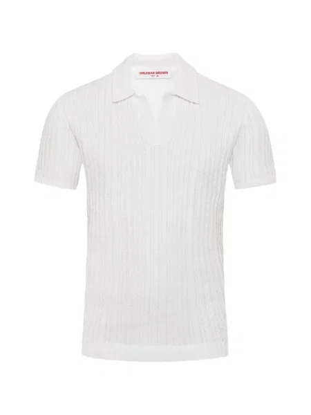 Tricou polo Orlebar Brown cu dungi alb