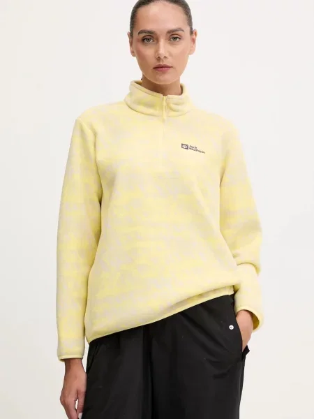 Outdoorová mikina Jack Wolfskin BIG SKY vzorovaná žlutá