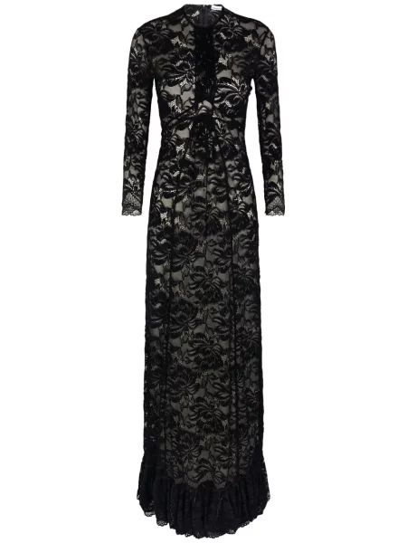 Sukienka wieczorowa Rabanne koronkowa garniturowa czarna