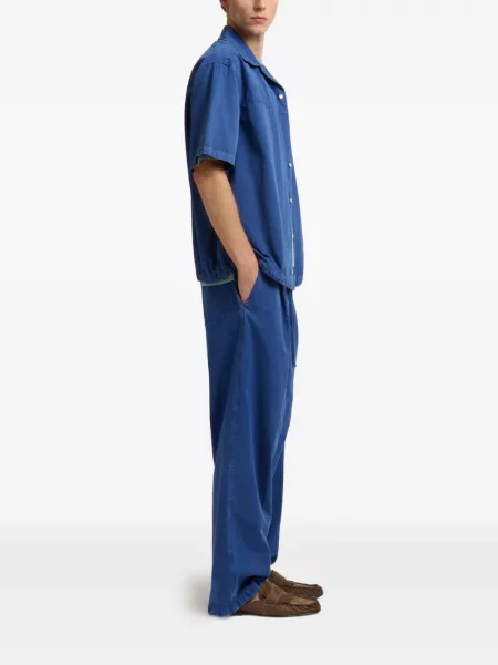 Plisované kalhoty Marni modré