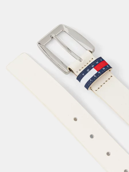 Tommy Jeans Usnjen pas bež