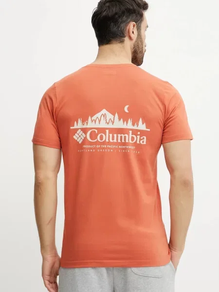 Тениска Columbia Rapid Ridge с принт оранжево