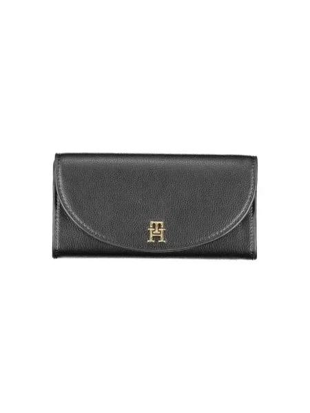 Lniany portfel Tommy Hilfiger czarny