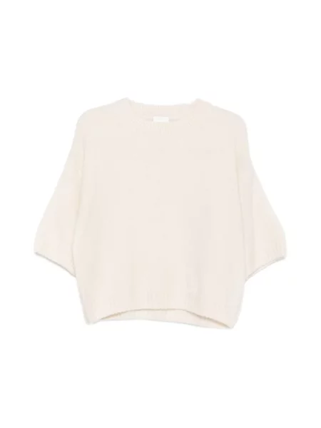 Sweter Allude z kaszmiru z krótkim rękawem biały
