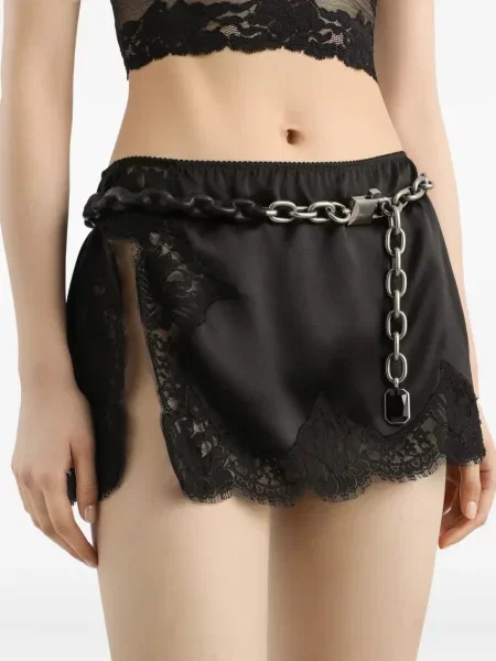 Σατέν φούστα Dolce & Gabbana καφέ