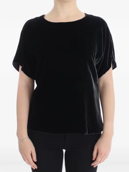 Scurt top Dolce & Gabbana de catifea negru