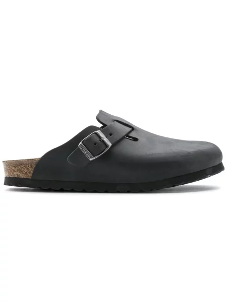 Klapki Birkenstock skórzane czarne