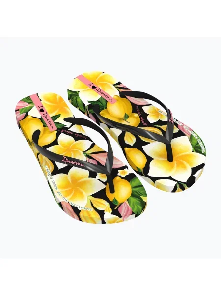 Șlapi pentru femei Ipanema Arte black/yellow/pink negru
