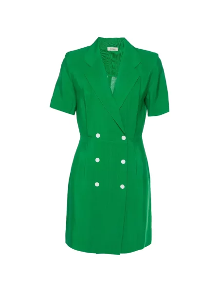 Rochie mini Sandro cu două rânduri de nasturi verde