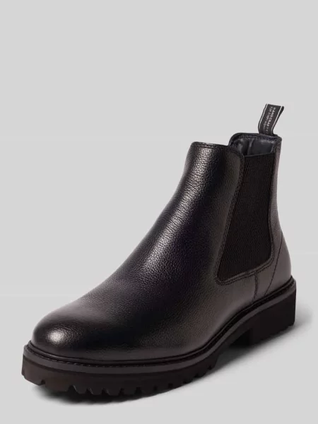 Buty chelsea z naturalnej skóry z krowy Tamaris czarne