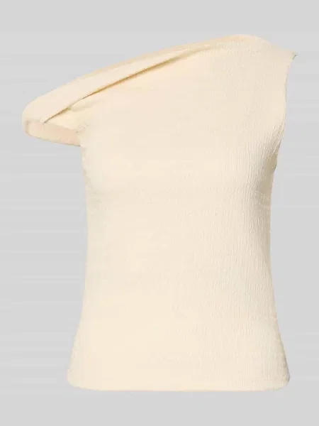 T-shirt z asymetrycznym dekoltem Jake*s Collection beżowa