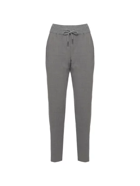 Pantaloni Panicale conici cu cordon gri