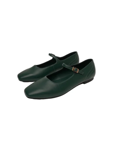 Balerini Paez din microfibră verde