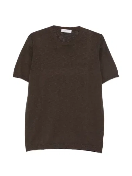 Tricou Jeordie's cu decolteu rotund maro