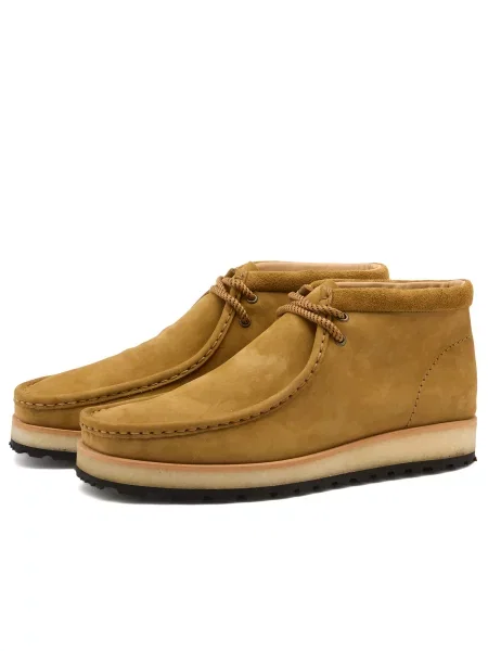 Botki Clarks skórzane brązowe
