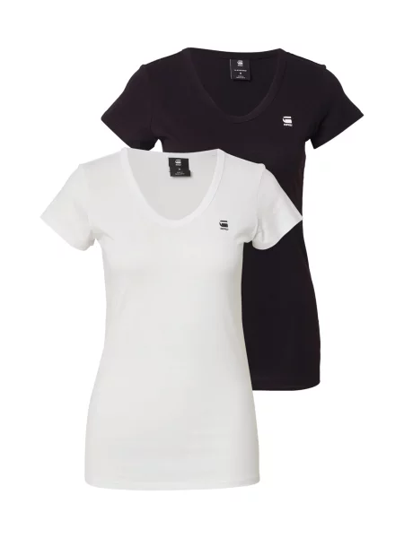 G-STAR Tricou negru alb