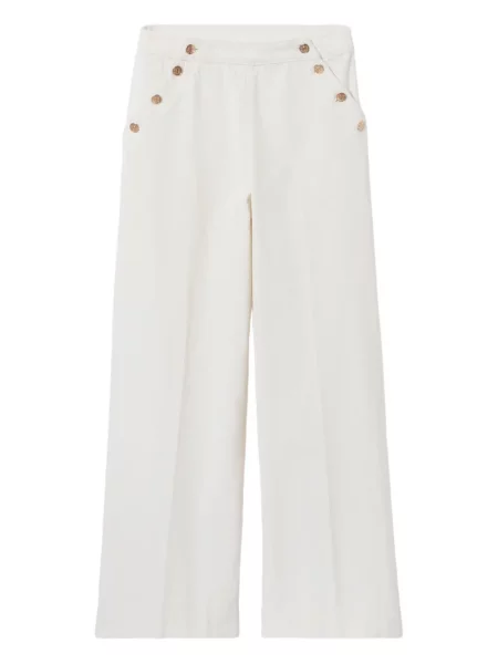 Pantaloni Claudie Pierlot de catifea cord alb