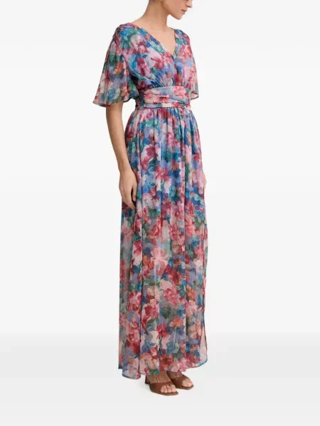 Rochie maxi Morgan cu model floral cu imagine albastru