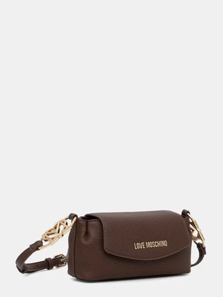 Love Moschino crossbody torbica iz umetnega usnja rjava