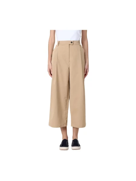 Wodoodporne spodnie Save The Duck o krotszym kroju beżowe