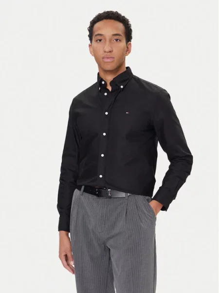 Tommy Hilfiger Srajca Solid Heritage črna