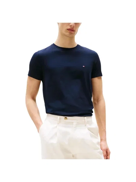 Strečové tričko Tommy Hilfiger modrá
