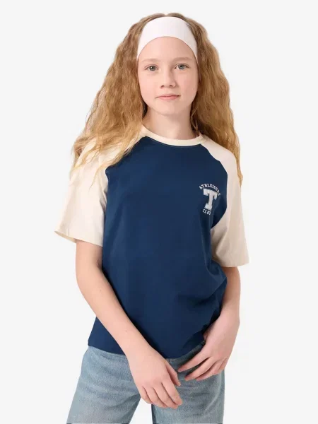 Tommy Life Majica TOMMY T-Shirt mit lockerer Passform Rundhalsausschnitt und Schriftprint miks
