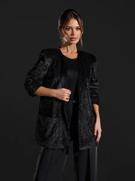 Велюровий Піджак ISSA Plus чорний