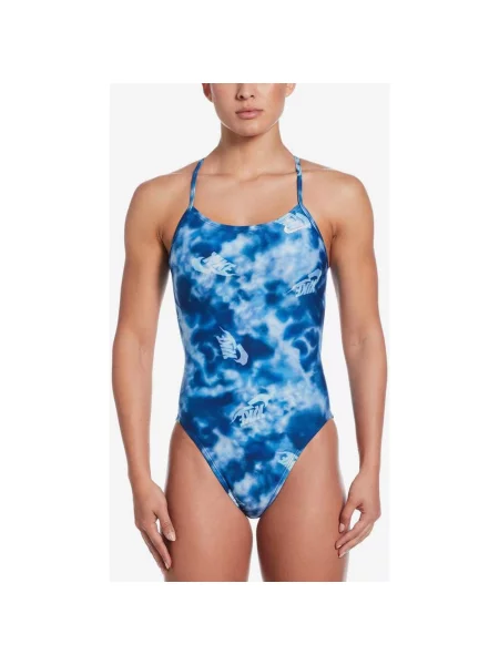 Strój kąpielowy Nike Swim Performance Practice Cutout One Piece niebieski 38 biały