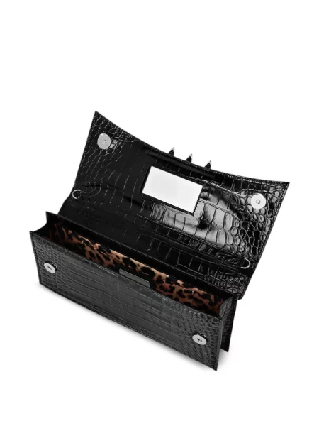 Кожена чанта тип портмоне Philipp Plein черно