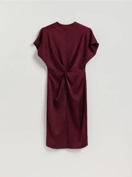 Reserved Сукня з тваринним принтом буряковий 