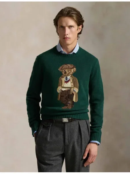 POLO RALPH LAUREN De lână pulover cu adaos de cașmir verde