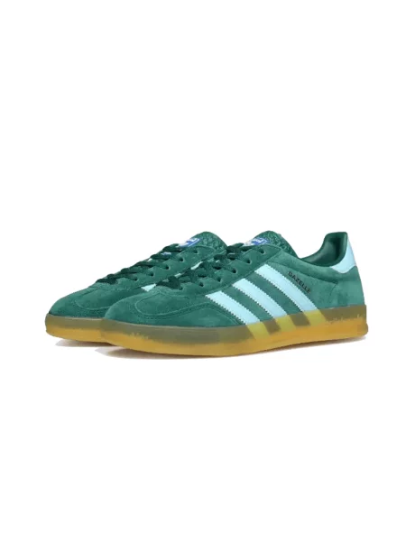 Lniane sneakersy Adidas Gazelle zielone
