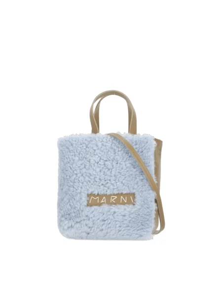 Futro Marni skórzane niebieskie