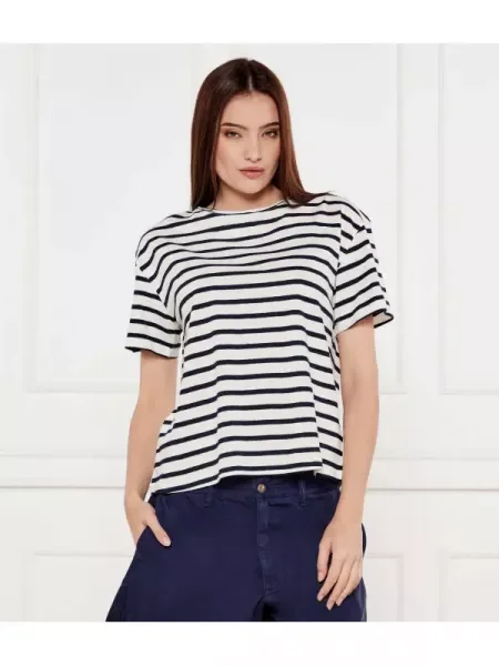 Tommy Hilfiger Póló len hozzáadásával fehér