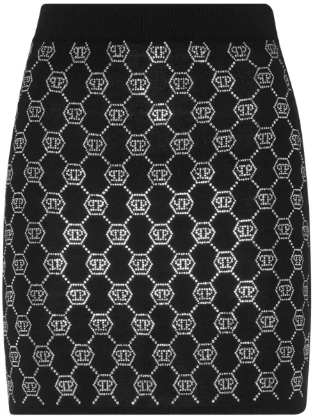 Fustă Philipp Plein tricotate negru