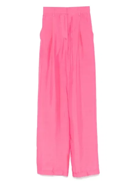 Pantaloni Forte_forte de mătase roz