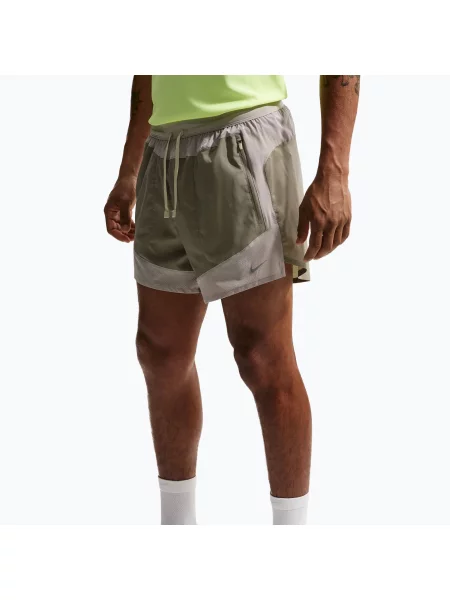 Pantaloni scurți de alergare pentru bărbați Nike Stride Dri-Fit Brief-Lined 5" light army/spruce fog
