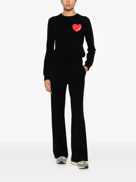 Pulover From Future cu motiv cu inimi negru